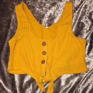 Yellow Crop Top With Buttons